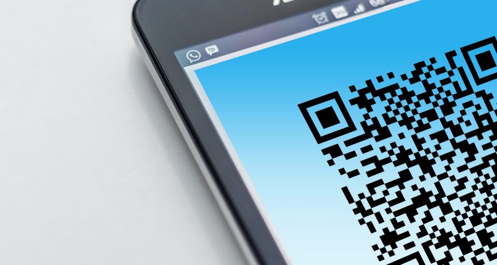 QR code sur un écran de smartphone