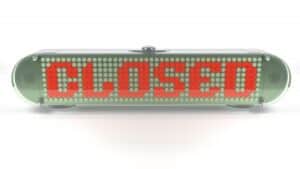 Signe LED Closed